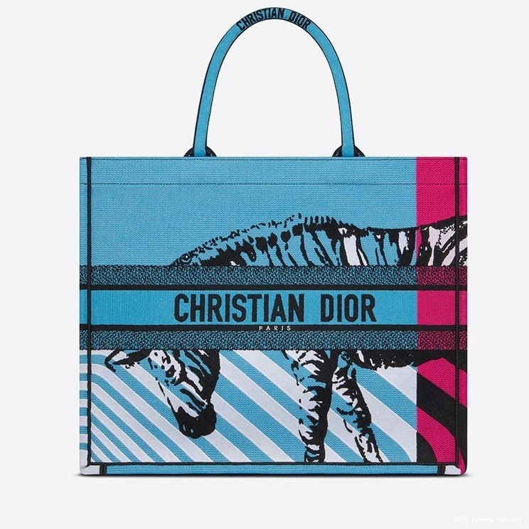 Cheap Blue Book Tote Dior D-Jungle Motif Rose Pop Canvas 0817 Luxury